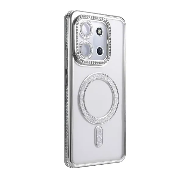 Xiaomi Redmi 15c 4g Joke Simli Magneticsafe Kılıf - Gümüş