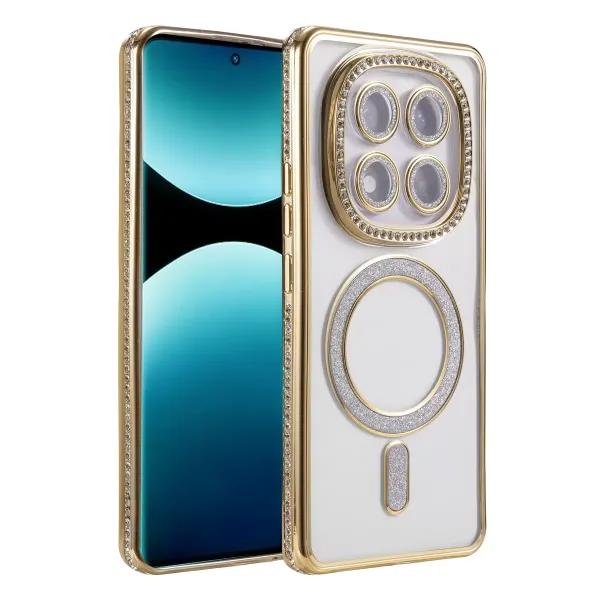 Xiaomi Redmi Note 15 Pro Plus 5g Joke Simli Magneticsafe Kılıf - Gold