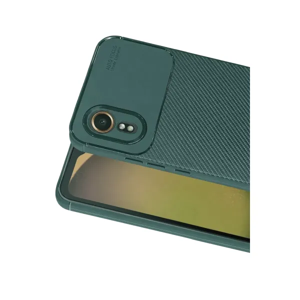 Samsung Galaxy Xcover 7 Kılıf Auto Focus Karbon Kapak - Yeşil
