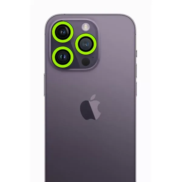 Apple İphone 12 Pro Neon Fosforlu Kamera Lens - Yeşil