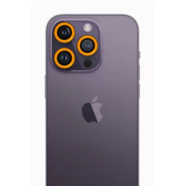 Apple İphone 12 Pro Max Neon Fosforlu Kamera Lens - Sarı