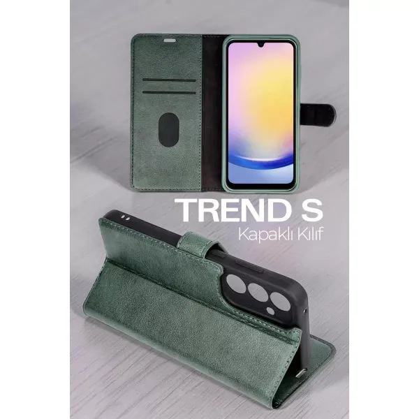 Samsung Galaxy A27 5g Trend S Plus Kapaklı Kılıf - Yeşil