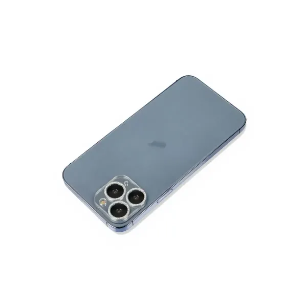 Apple İphone 11 Pro Max Shine Kamera Lens Koruma Cam - Gümüş
