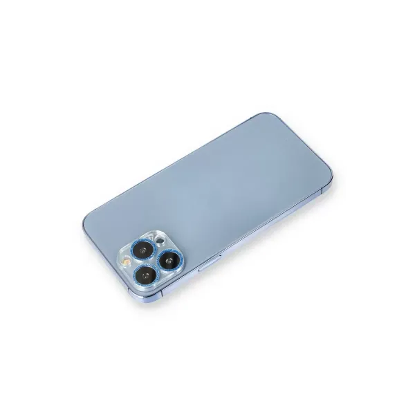 Apple İphone 12 Pro Max Shine Kamera Lens Koruma Cam - Mavi