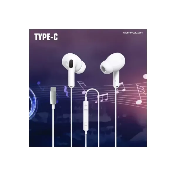Ina16 Type-c Kablolu Kulak İçi Kulaklık - Beyaz