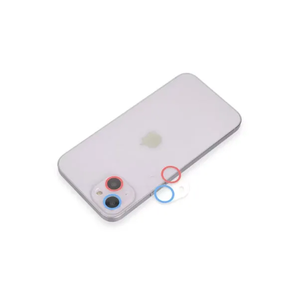 Apple İphone 13 Renkli Kamera Lens Koruma Cam - Pembe-mavi