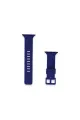Apple Watch 38mm Kr408 Çizgili Silikon Kordon - Lacivert