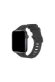 Apple Watch 38mm Kr408 Çizgili Silikon Kordon - Koyu Gri