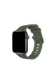 Apple Watch 38mm Kr408 Çizgili Silikon Kordon - Koyu Yeşil