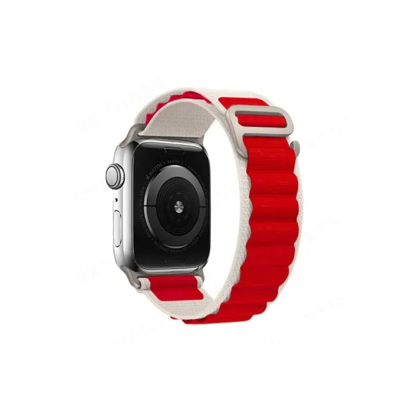 Apple Watch 38mm Mountain Kordon - Beyaz-kırmızı