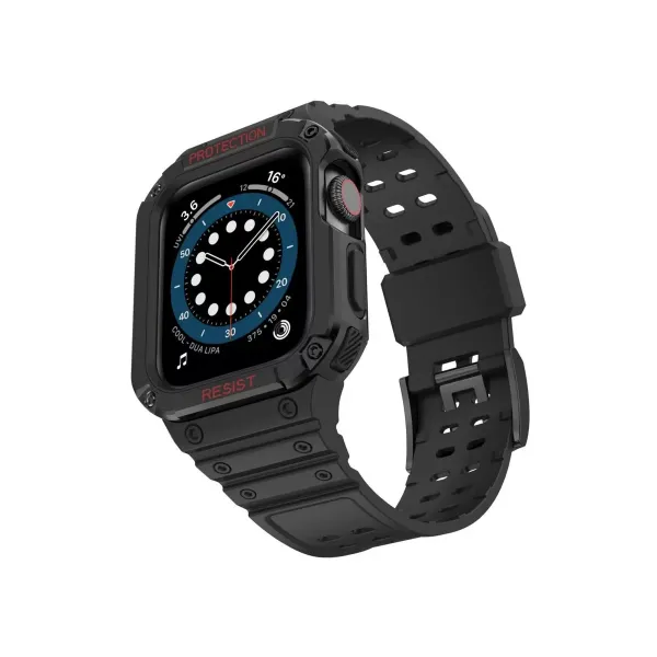 Apple Watch 42mm Kr401 Silikon Kordon - Siyah