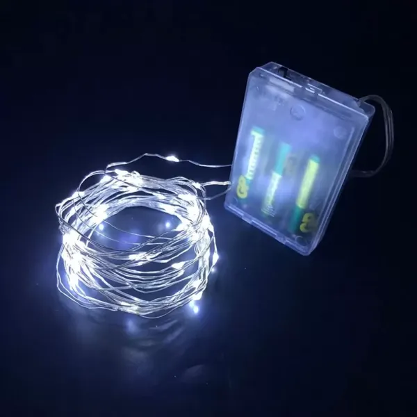 Gd957 Şerit Pilli Aydınlatma 3 Metre 30 Adet Beyaz Peri Led