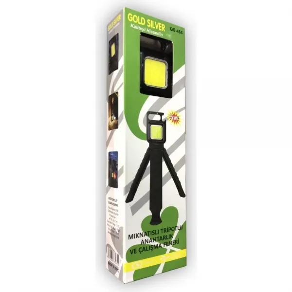 Gold Silver Gs-465 Tripotlu Usb Şarj Edilebilir Cep Feneri