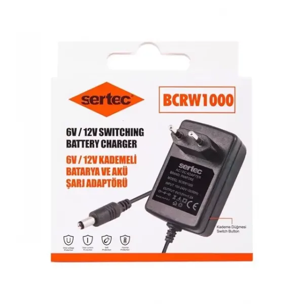 Sertec Bcrw1000 6v/12v 1a Kademeli Batarya Ve Akü Şarj Adaptörü