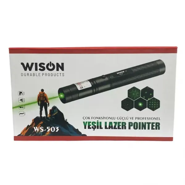 Wison Ws-503 100mw Desen Başlıklı Şarjlı Yeşil Lazer Pointer