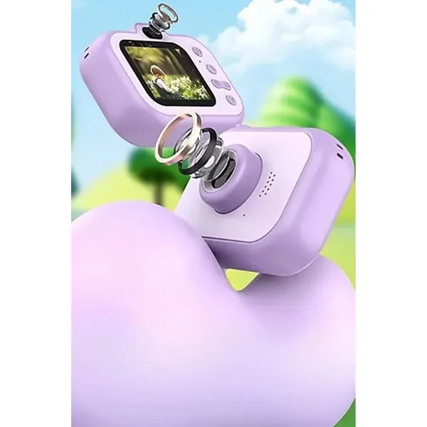 Dijital Fotoğraf Makinesi Çocuk Mini 1080p Hd Kamera Selfie Tripotlu Ön Arka Kamera