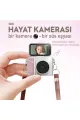 2k Mini Dijital Retro Video Kamera Flaşlı Dijital Vlog Mini Fotoğraf Makinesi Türkçe Menü Yeşil