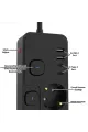 Akım Korumalı 4’lü Priz 2xusb 2xtype-c Çıkış Yüksek Gerilim Koruma Priz Çoğaltıcı