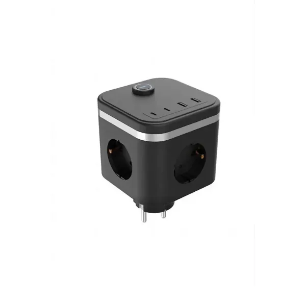 Termal Akım Korumalı Isıya Dayanıklı 3’lü Duvar Tipi Priz 2x Usb 2x Typce 3680 W