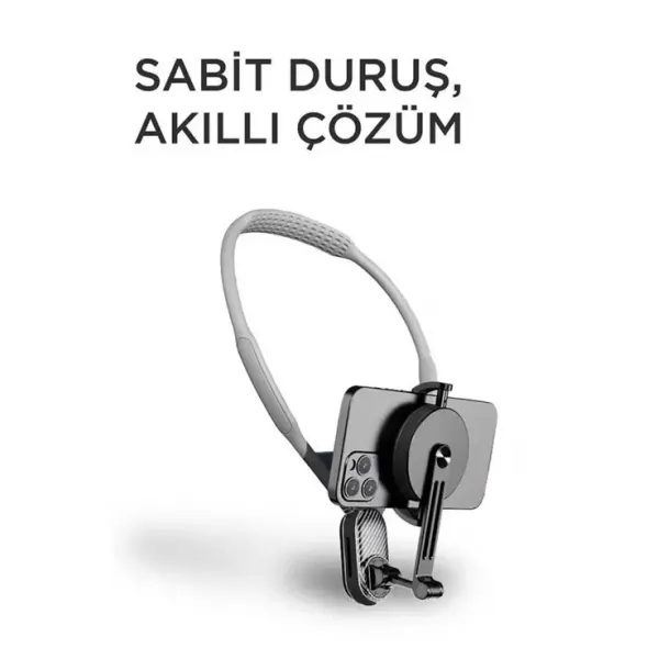 360 Derece Ayarlanabilir Boyun Askılı Manyetik Telefon Tutucu