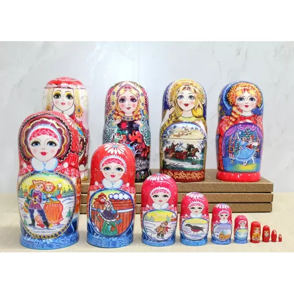 10'lu Ahşap Matruşka Seti Alk4389