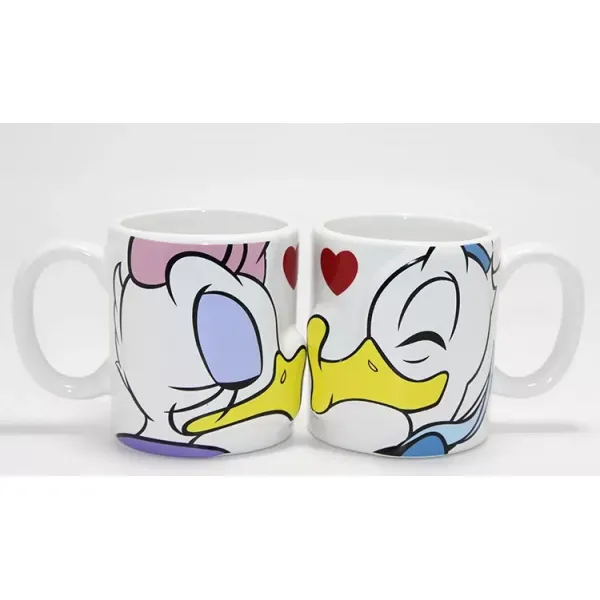 Donald Ve Daisy Duck 2'li Öpüşen Çift Kupa Bardak Seti Alk4539