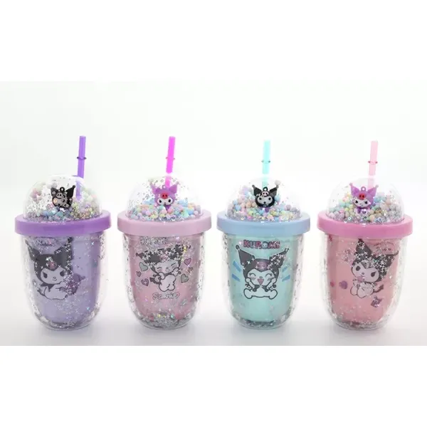 Kuromi Figürlü Pipetli Kapaklı Kupa Bardak Alk5109