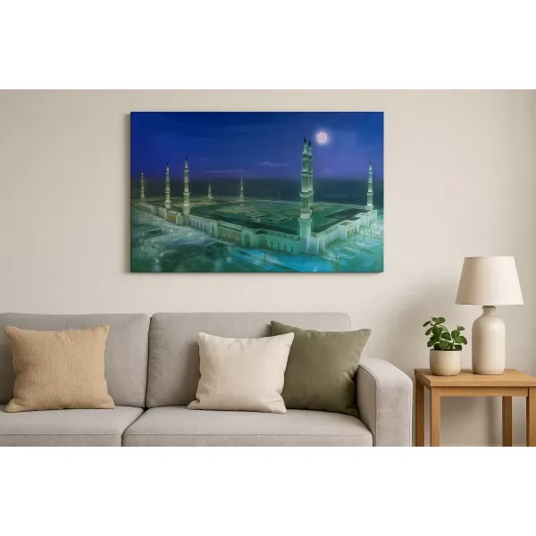 Mescid-i Nebevi Duvar Tablosu Resmi - İslami Hediye Seçeneği 40x60 Cm