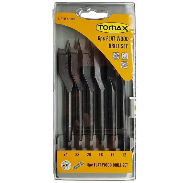 Yaprak Ahşap Matkap Ucu Takımı 12-24 Mm - 6 Parçalı