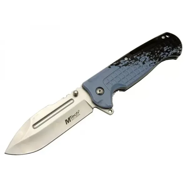 4281 Mavi Kamp Çakı 21cm - Yarı Otomatik, Kemerlikli, Oluklu