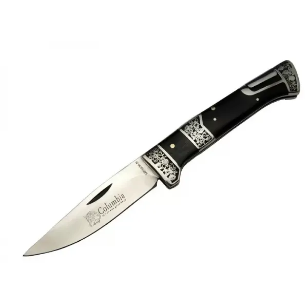 Mb3936b Siyah Av / Kamp Çakısı 20cm- Manuel, İşlemeli, Kemerlikli, Ahşap Sap