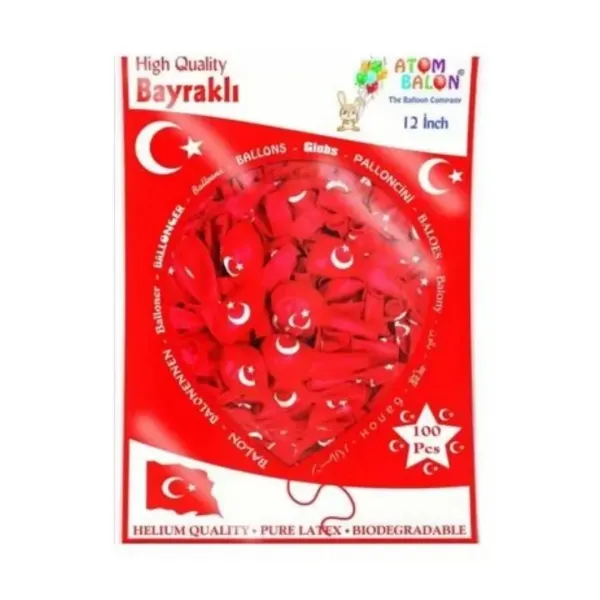 Türk Bayrağı Balonu 100'lü