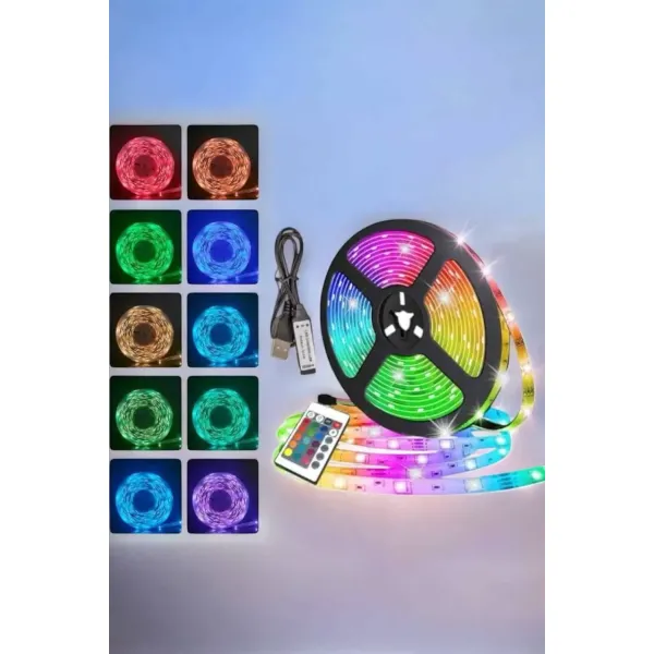 Yeni Nesil Rgb Işıklı 10metre Şerit Led Kumandalı Kullanım
