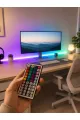 Uzaktan Kumandalı Rgb Şerit Led 5 Metre 12v 5050 Smd Çok Renkli Dekoratif Işık Seti