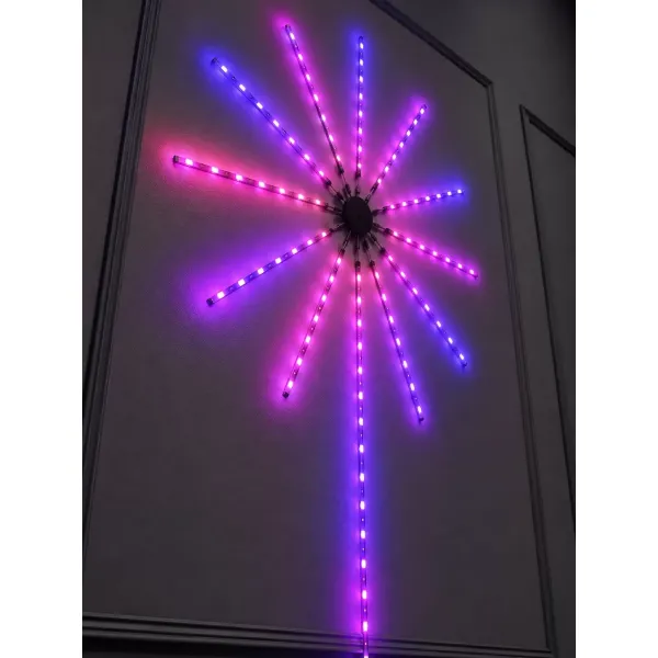 Dekoratif Rgb Fireworks Led Duvar Işığı Çok Renkli Telefon Kontrollü Led Aydınlatma