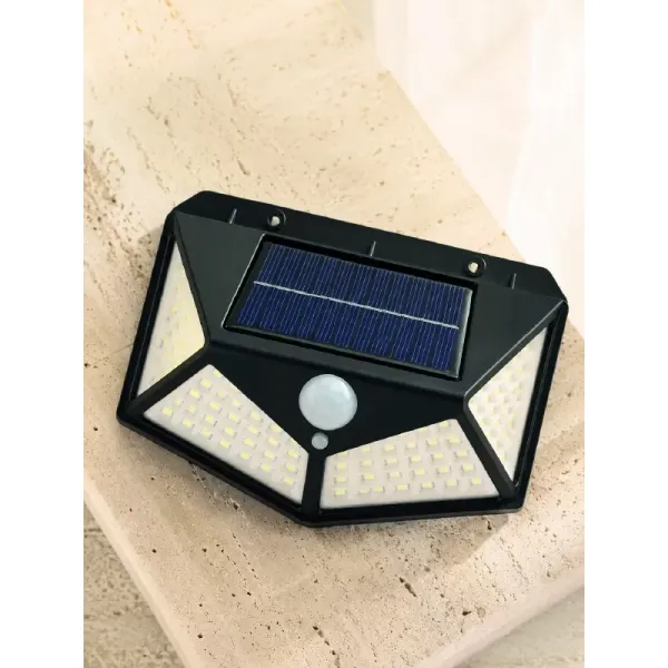 Solar Led Bahçe Aydınlatma Lambası 3 Işık Modlu Sensörlü Duvar Tipi Dış Mekan