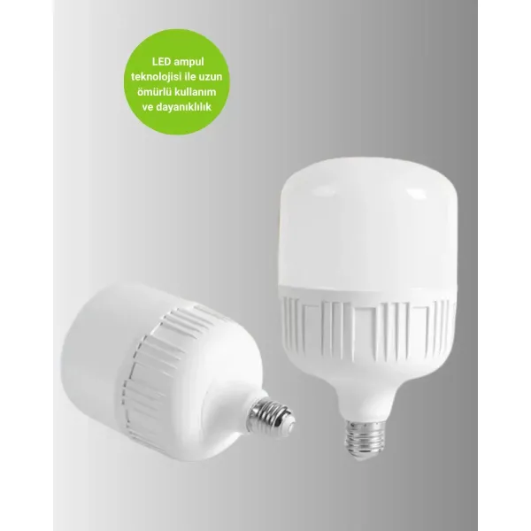 Elektrik Kesintileri İçin Şarjlı Led Ampul 30w E27 Beyaz Işık