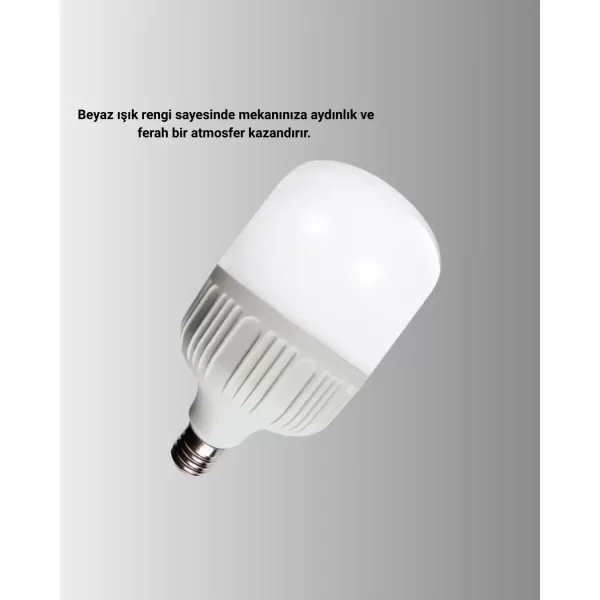 Şarjlı Led Torch Ampul 30 Watt Beyaz Işık Enerji Tasarruflu