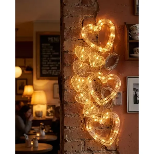 Dekoratif Kalp Led Neon Lamba Romantik Oda Balkon Ve Masa Üstü Işığı