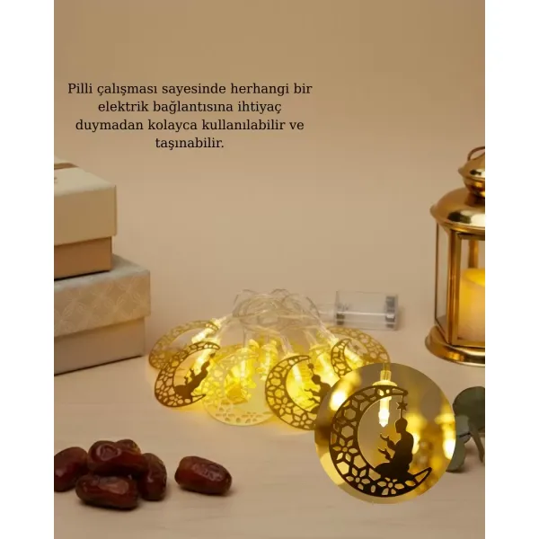 Dekoratif Ramazan Ay Işığı Secde Eden Adam Figürlü