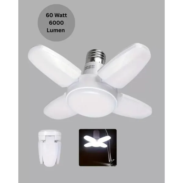 Enerji Tasarruflu Led Ampül 60 Watt 4 Kollu Beyaz Işık Yeni Nesil