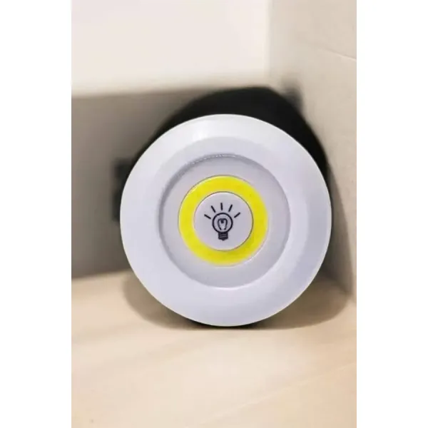 Spot Lamba Led Işık 3'lü Uzaktan Kumandalı Pilli Yapışkanlı Kablosuz Yeni Nesil
