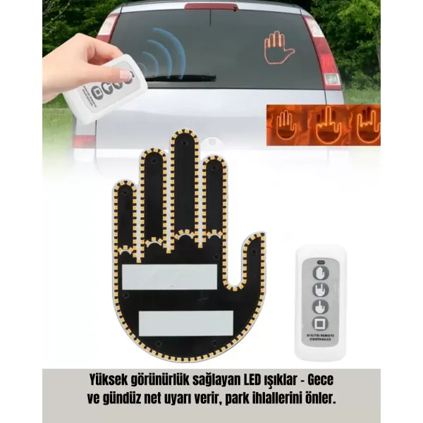 Suya Dayanıklı Led El Park Uyarı Cihazı Uzaktan Kumandalı 2025