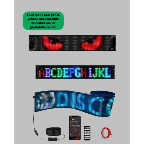 Usb Girişli Rgb Led Tabela Ayarlanabilir Parlaklık Ve Kayan Yazı Özellikli