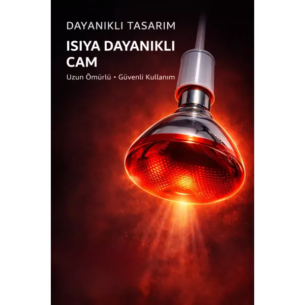 150w Isıtıcı Ampul Kırmızı Isı Lambası Civciv Kümes Kuluçka E27 Duy Isıtma Ampulü