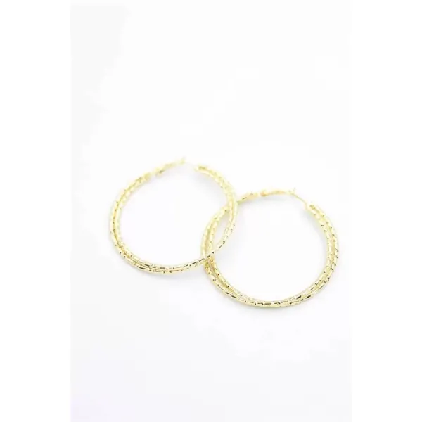 2'li Halka Küpe- 5 cm - Altın