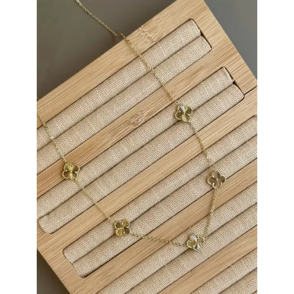 Vc Yonca Kolye - Küçük - 1cm - Altın