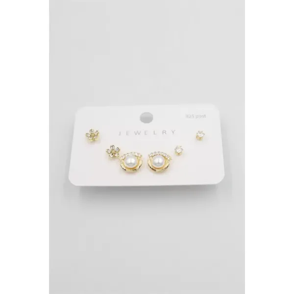 Çoklu Set Küpe - Altın
