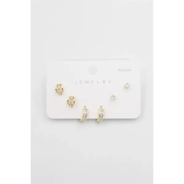 Çoklu Set Küpe - Altın