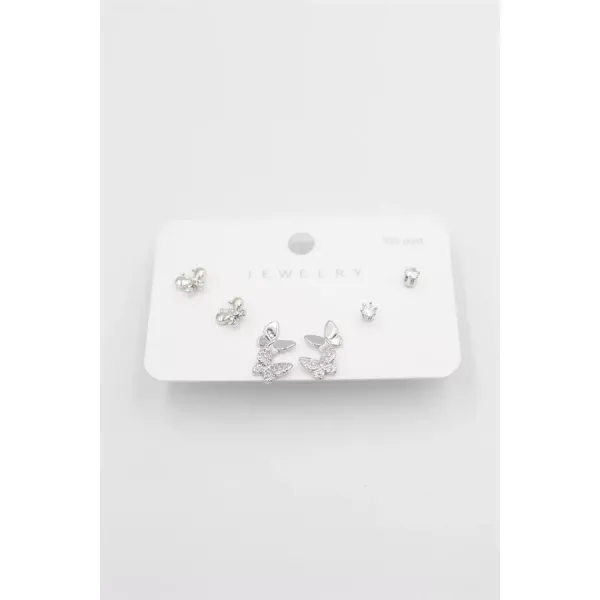 Çoklu Set Küpe - Gümüş